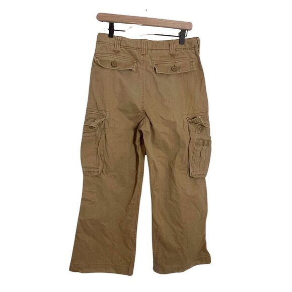 Vintage Abercrombie Fitch Y2K Pants Khaki Tan Cargo Military Skater Baggy Sz 14 - Picture 3 of 14